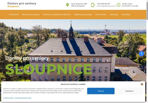 Webové stránky Domov pro seniory Sloupnice, Sloupnice