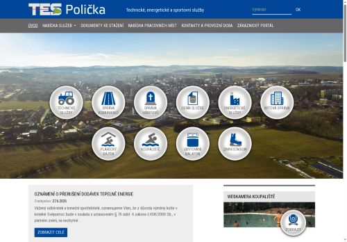Webové stránky T.E.S. s.r.o., Polička