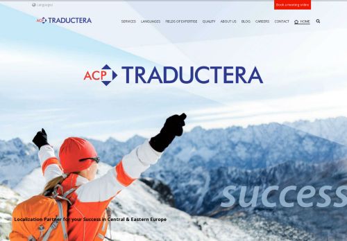 Webové stránky ACP Traductera, a.s., Jindřichův Hradec