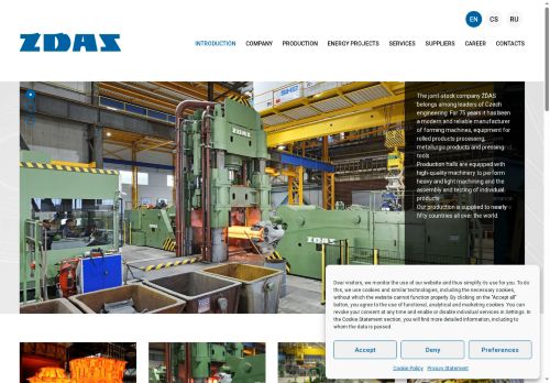 Webové stránky ŽĎAS, a.s., Žďár nad Sázavou