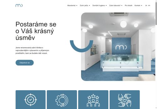 Webové stránky Maxi DENTAL a.s., Břeclav