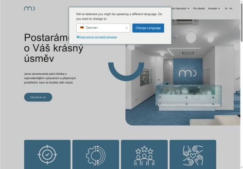 Webové stránky Maxi DENTAL a.s., Břeclav