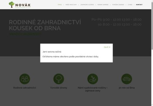 Zobrazit webové stránky Zahradnictví – Miloš Novák