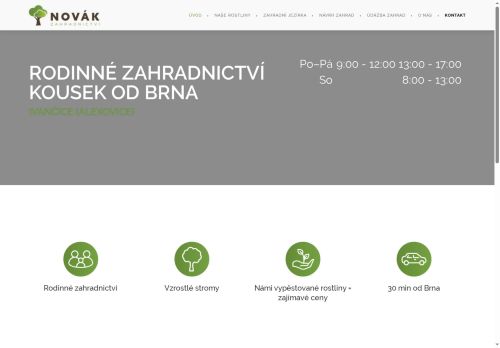 Zobrazit webové stránky Zahradnictví – Miloš Novák