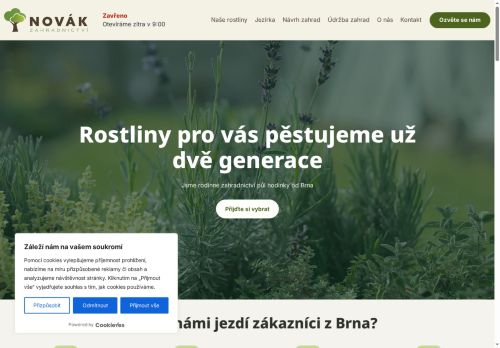 Zobrazit webové stránky Zahradnictví – Miloš Novák