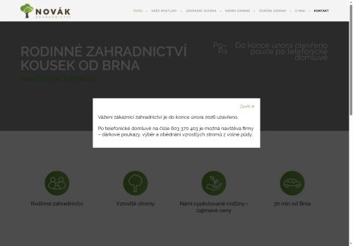 Zobrazit webové stránky Zahradnictví – Miloš Novák