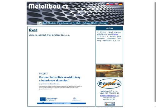 METALLBAU CZ, s.r.o. nabízí práci na pozici frézař/soustružník M/Ž v obci Vlkoš