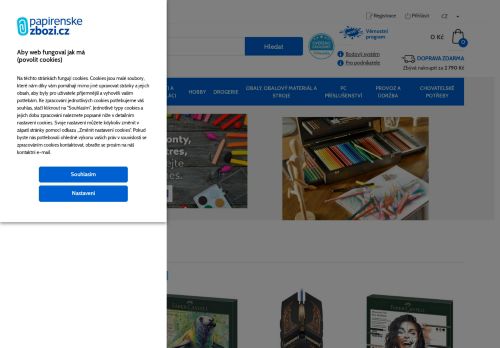 Webové stránky Papírenské zboží s.r.o., Hodonín