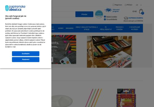 Webové stránky Papírenské zboží s.r.o., Hodonín