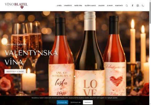 Webové stránky VÍNO BLATEL, a.s., Blatnice pod Svatým Antonínkem