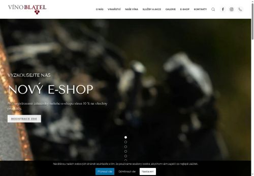Webové stránky VÍNO BLATEL, a.s., Blatnice pod Svatým Antonínkem