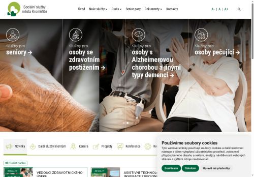Webové stránky Sociální služby města Kroměříže, příspěvková organizace, Kroměříž