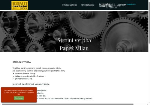 Zobrazit webové stránky Kovoobrábění Milan Papež