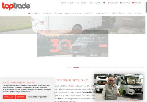Webové stránky TOPTRADE PRODUCTION spol. s r.o., Holešov