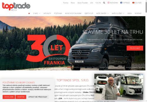 Webové stránky TOPTRADE PRODUCTION spol. s r.o., Holešov