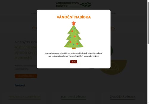 Webové stránky AGRODRUŽSTVO ROŠTĚNÍ, družstvo, Roštění