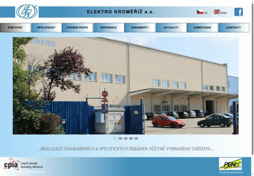 Webové stránky Elektro Kroměříž a.s., Kroměříž