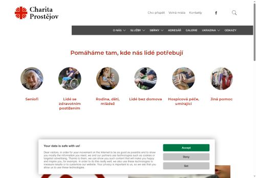 Webové stránky Charita Prostějov, Prostějov