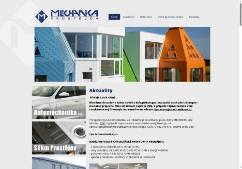 Mechanika, a.s. nabízí práci na pozici DĚLNÍK/DĚLNICE ve výrobě plastových a hliníkových oken v obci Prostějov