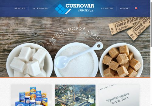 Webové stránky Cukrovar Vrbátky a.s., Vrbátky