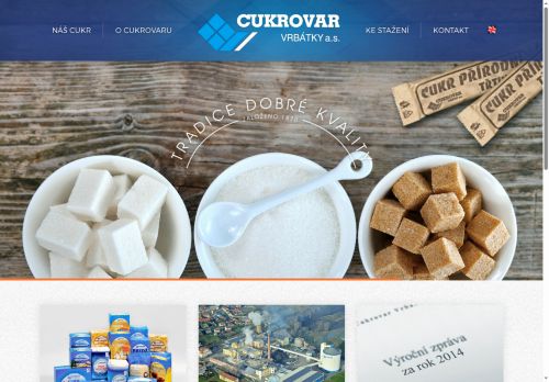 Webové stránky Cukrovar Vrbátky a.s., Vrbátky