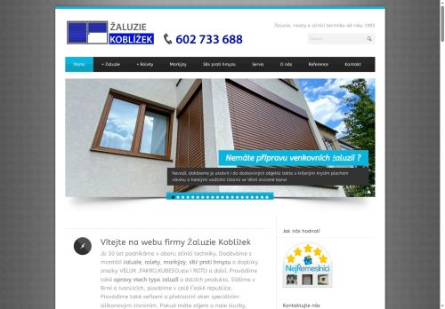 Zobrazit webové stránky Žaluzie – Koblížek