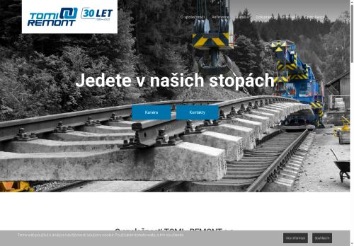 Webové stránky TOMI - REMONT a.s., Prostějov