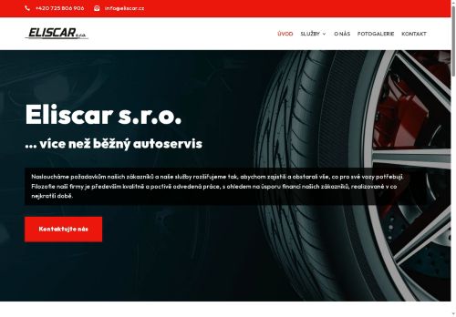 Webové stránky ELISCAR s.r.o., Brno