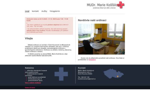 Zobrazit webové stránky Praktický lékař pro děti a dorost - MUDr. Marie Košťálová