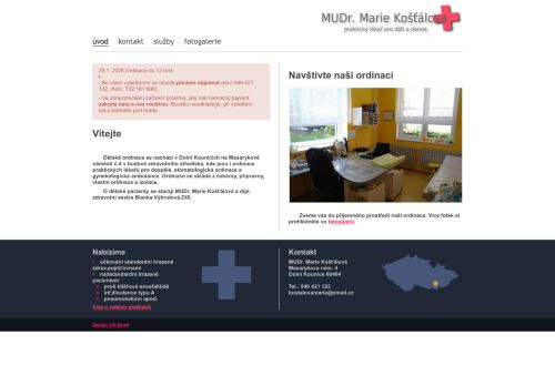 Zobrazit webové stránky Praktický lékař pro děti a dorost - MUDr. Marie Košťálová