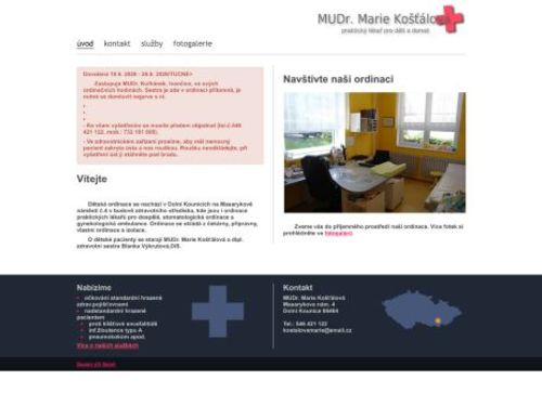 Praktický lékař pro děti a dorost - MUDr. Marie Košťálová