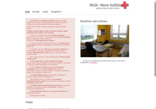 Zobrazit webové stránky Praktický lékař pro děti a dorost - MUDr. Marie Košťálová