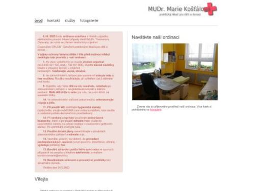 Praktický lékař pro děti a dorost - MUDr. Marie Košťálová