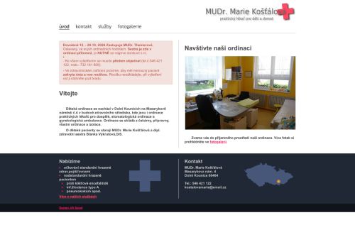 Zobrazit webové stránky Praktický lékař pro děti a dorost - MUDr. Marie Košťálová