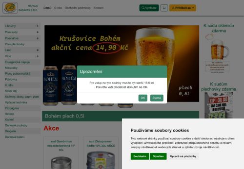 Nápoje Baráček s.r.o. nabízí práci na pozici Řidič na rozvoz nápojů, skladník (m/ž) v obci Černá Hora