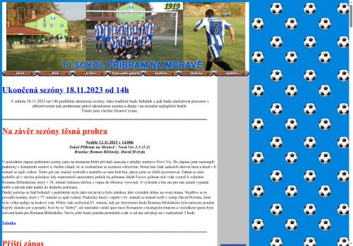 Zobrazit webové stránky TJ Sokol Příbram na Moravě - Ladislav Hvězda