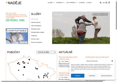 Webové stránky NADĚJE, Litomyšl