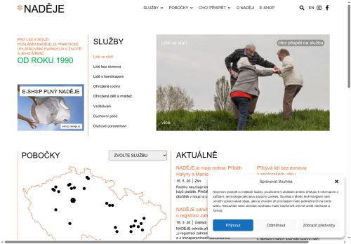 Webové stránky NADĚJE, Litomyšl