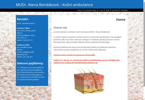 Zobrazit webové stránky Kožní ambulance - MUDr. Alena Bendáková - ordinace Kuřim