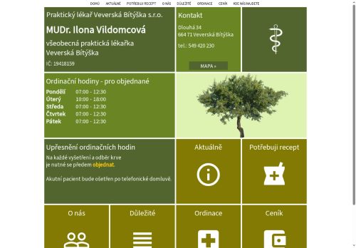 Zobrazit webové stránky Praktický lékař - MUDr. Ilona Vildomcová