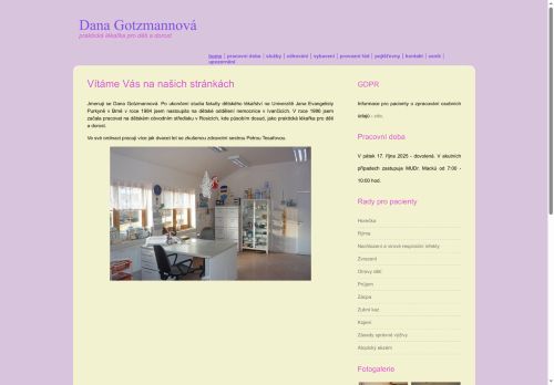 Zobrazit webové stránky Praktický lékař pro děti a dorost - MUDr. Dana Gotzmannová