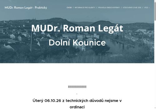 Zobrazit webové stránky Praktický lékař pro dospělé - MUDr. Roman Legát