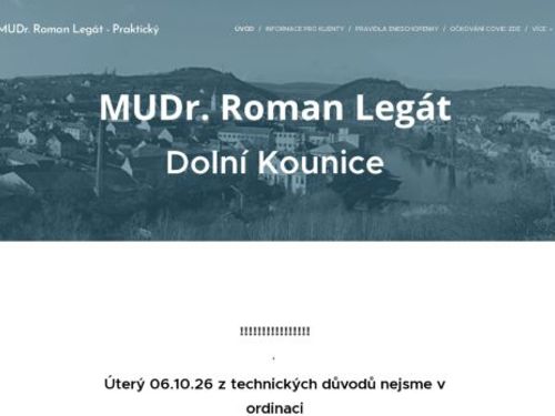 Praktický lékař pro dospělé - MUDr. Roman Legát