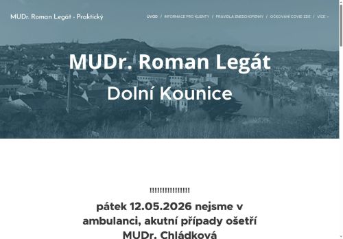 Zobrazit webové stránky Praktický lékař pro dospělé - MUDr. Roman Legát