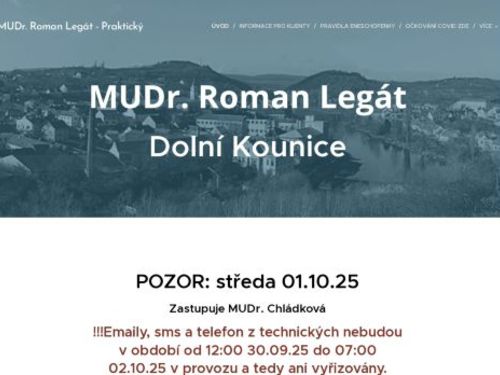 Praktický lékař pro dospělé - MUDr. Roman Legát
