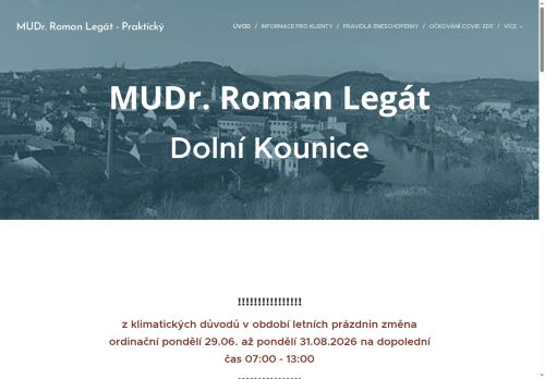 Zobrazit webové stránky Praktický lékař pro dospělé - MUDr. Roman Legát