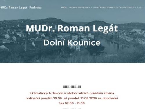 Praktický lékař pro dospělé - MUDr. Roman Legát