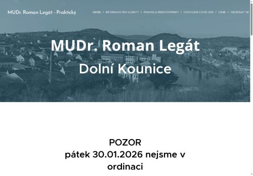 Zobrazit webové stránky Praktický lékař pro dospělé - MUDr. Roman Legát