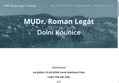Zobrazit webové stránky Praktický lékař pro dospělé - MUDr. Roman Legát