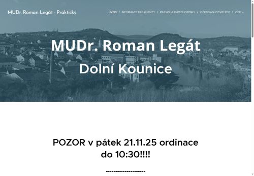 Zobrazit webové stránky Praktický lékař pro dospělé - MUDr. Roman Legát